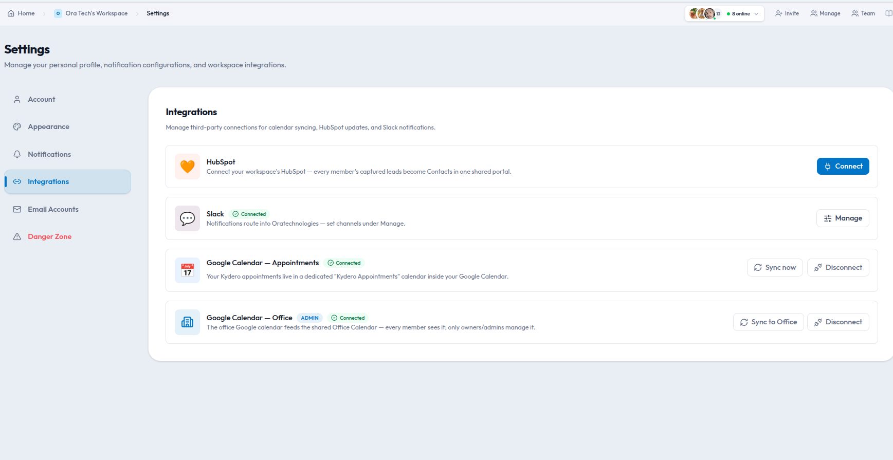 GitHub, Slack, HubSpot and Google Calendar: making integrations